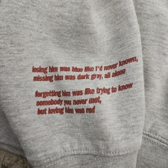 Taylor Swift Gray Loving Him Was Red Hoodie S - Picture 6 of 12